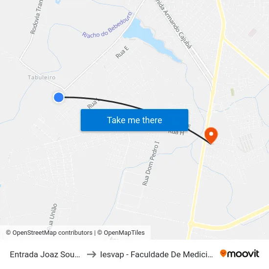 Entrada Joaz Souza to Iesvap - Faculdade De Medicina map