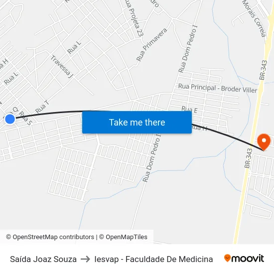 Saída Joaz Souza to Iesvap - Faculdade De Medicina map