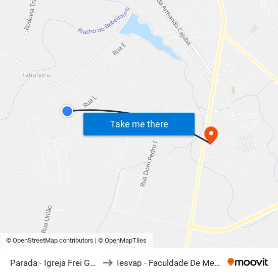 Parada - Igreja Frei Galvão to Iesvap - Faculdade De Medicina map