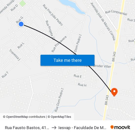 Rua Fausto Bastos, 417-641 to Iesvap - Faculdade De Medicina map