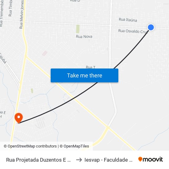 Rua Projetada Duzentos E Cinco, 101-221 to Iesvap - Faculdade De Medicina map