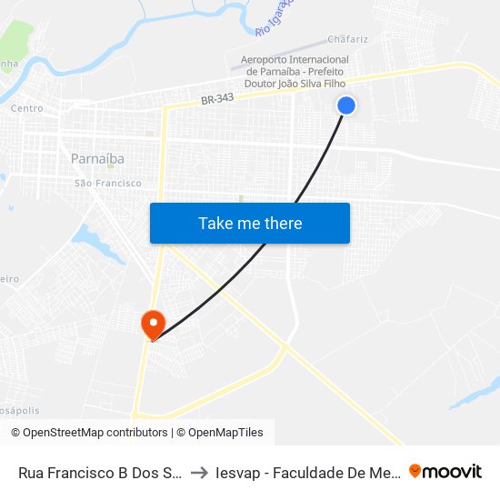 Rua Francisco B Dos Santos to Iesvap - Faculdade De Medicina map