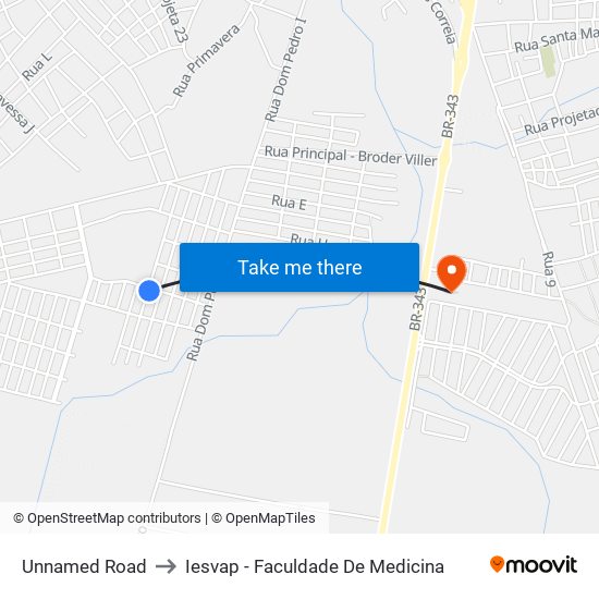 Unnamed Road to Iesvap - Faculdade De Medicina map