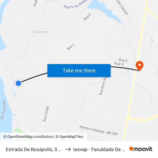Estrada De Rosápolis, 3095-3399 to Iesvap - Faculdade De Medicina map