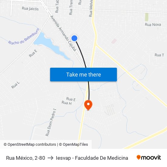 Rua México, 2-80 to Iesvap - Faculdade De Medicina map