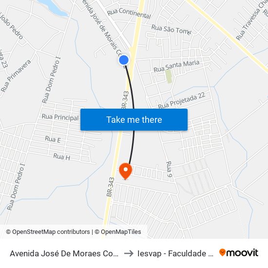 Avenida José De Moraes Correia, 3000-3110 to Iesvap - Faculdade De Medicina map