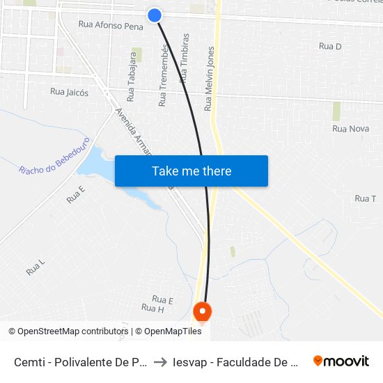 Cemti - Polivalente De Parnaíba to Iesvap - Faculdade De Medicina map