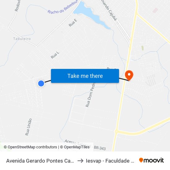 Avenida Gerardo Pontes Cavalcante, 1-177 to Iesvap - Faculdade De Medicina map