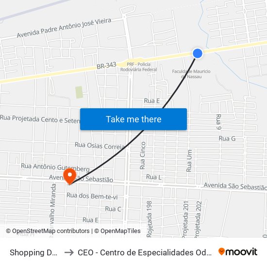 Shopping Dunnas to CEO - Centro de Especialidades Odontológicas map