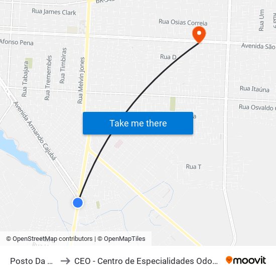 Posto Da Delta to CEO - Centro de Especialidades Odontológicas map