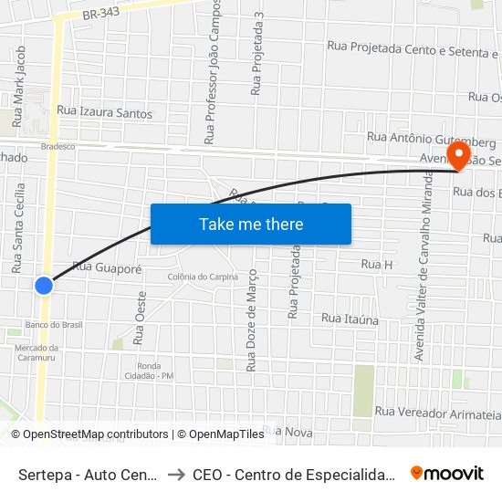 Sertepa - Auto Center E Autocar to CEO - Centro de Especialidades Odontológicas map