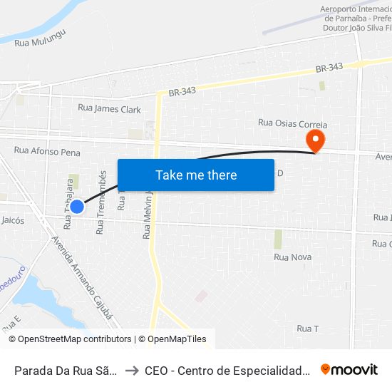 Parada Da Rua São Francisco to CEO - Centro de Especialidades Odontológicas map