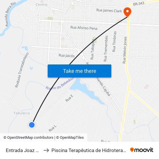 Entrada Joaz Souza to Piscina Terapêutica de Hidroterapia / UFPI map