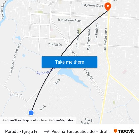 Parada - Igreja Frei Galvão to Piscina Terapêutica de Hidroterapia / UFPI map