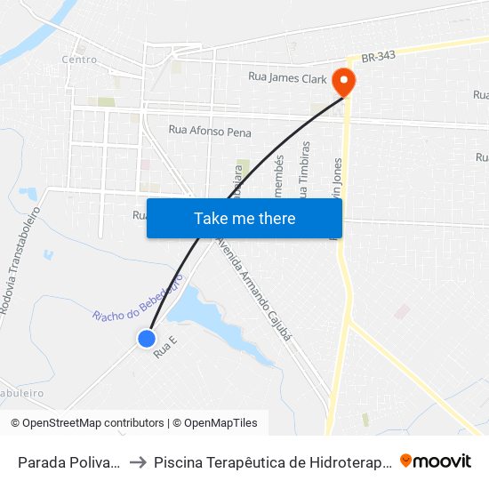 Parada Polivalente to Piscina Terapêutica de Hidroterapia / UFPI map