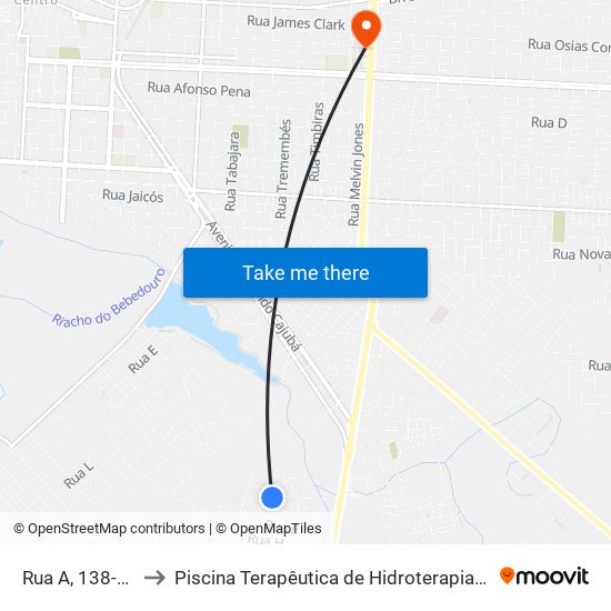 Rua A, 138-292 to Piscina Terapêutica de Hidroterapia / UFPI map