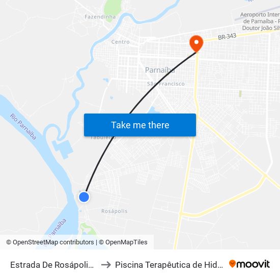 Estrada De Rosápolis, 3884-4194 to Piscina Terapêutica de Hidroterapia / UFPI map