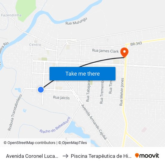 Avenida Coronel Lucas Correia, 1-111 to Piscina Terapêutica de Hidroterapia / UFPI map