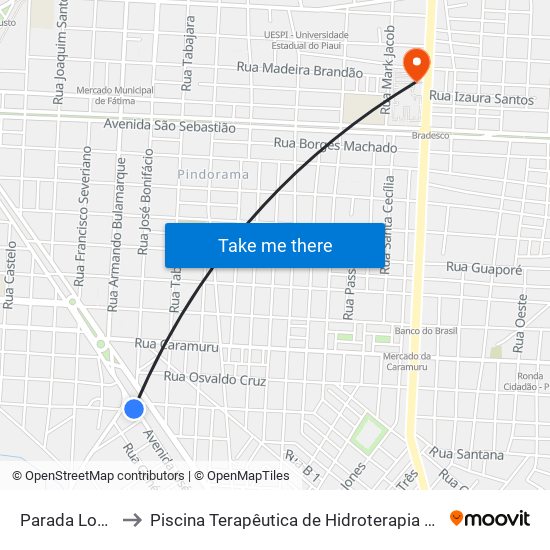 Parada Longa to Piscina Terapêutica de Hidroterapia / UFPI map