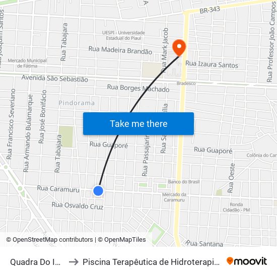 Quadra Do Ipase to Piscina Terapêutica de Hidroterapia / UFPI map