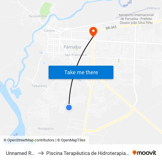 Unnamed Road to Piscina Terapêutica de Hidroterapia / UFPI map