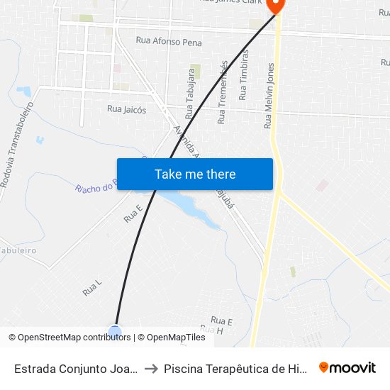 Estrada Conjunto Joaz Souza, 1053 to Piscina Terapêutica de Hidroterapia / UFPI map