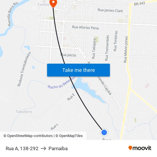 Rua A, 138-292 to Parnaíba map