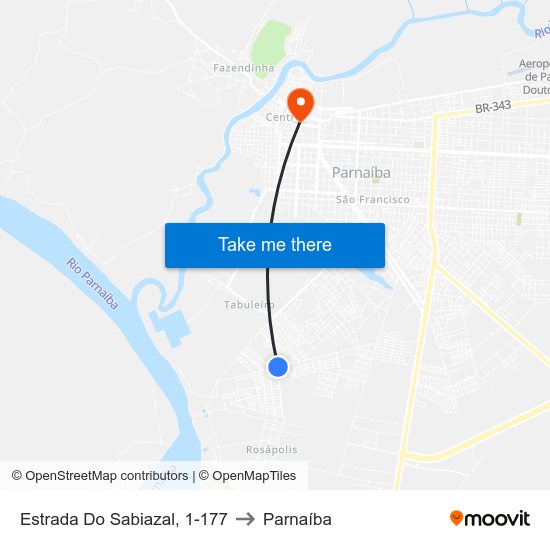 Estrada Do Sabiazal, 1-177 to Parnaíba map