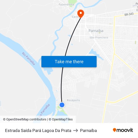 Estrada Saída Pará Lagoa Da Prata to Parnaíba map