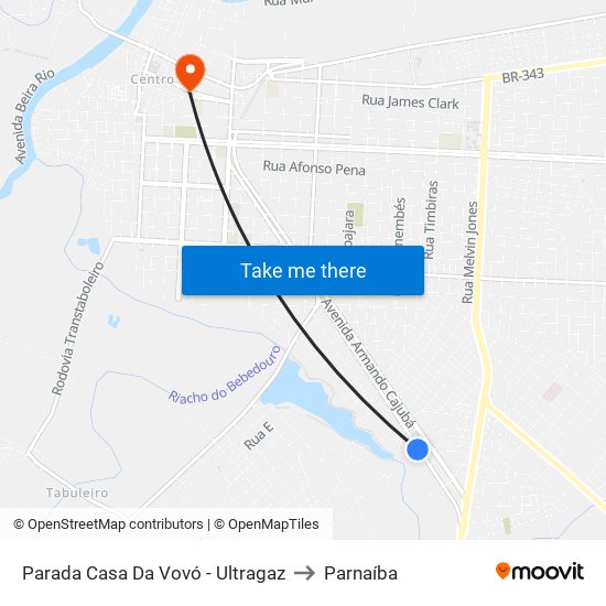 Parada Casa Da Vovó - Ultragaz to Parnaíba map