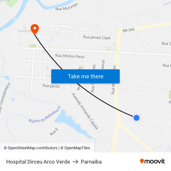 Hospital Dirceu Arco Verde to Parnaíba map