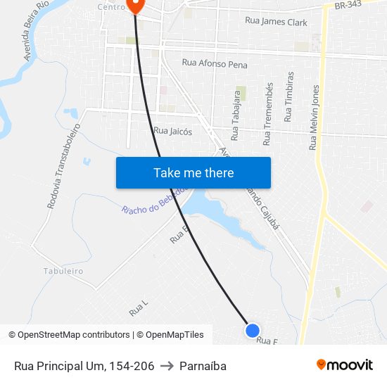 Rua Principal Um, 154-206 to Parnaíba map