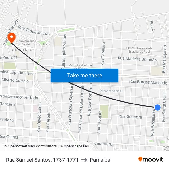 Rua Samuel Santos, 1737-1771 to Parnaíba map