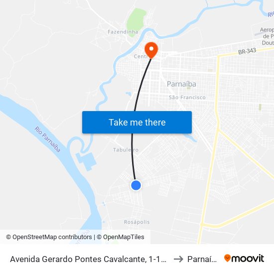 Avenida Gerardo Pontes Cavalcante, 1-177 to Parnaíba map