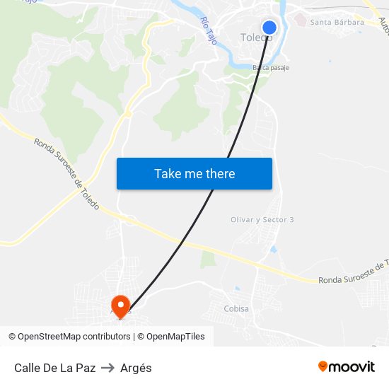 Calle De La Paz to Argés map