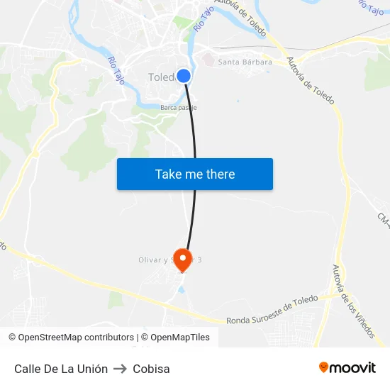 Calle De La Unión to Cobisa map