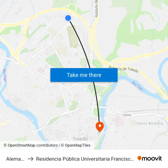 Alemania, 5 to Residencia Pública Universitaria Francisco Tomas Y Valiente map