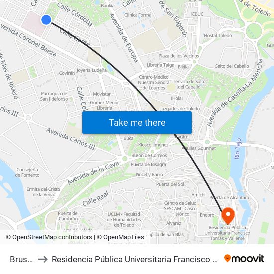 Bruselas to Residencia Pública Universitaria Francisco Tomas Y Valiente map