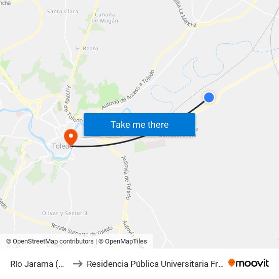 Río Jarama (Grupo Prilux) to Residencia Pública Universitaria Francisco Tomas Y Valiente map