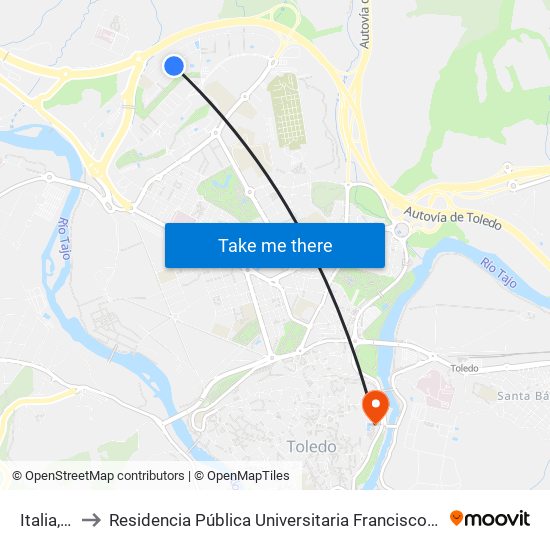 Italia, 294 to Residencia Pública Universitaria Francisco Tomas Y Valiente map