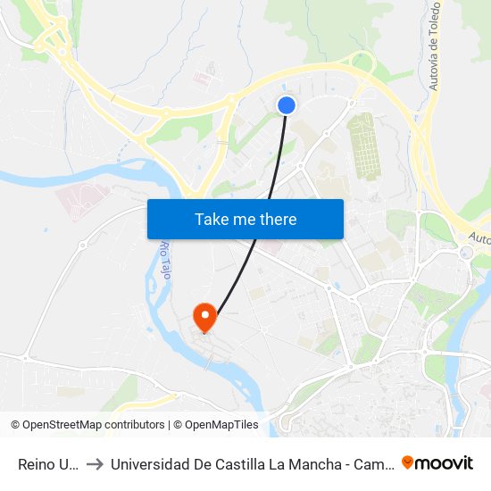 Reino Unido to Universidad De Castilla La Mancha - Campus De Toledo map