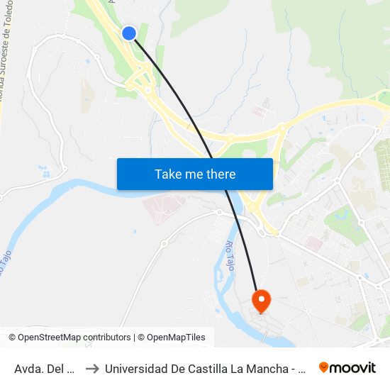 Avda. Del Olmo, 7 to Universidad De Castilla La Mancha - Campus De Toledo map