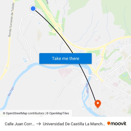 Calle Juan Correa De Vivar to Universidad De Castilla La Mancha - Campus De Toledo map