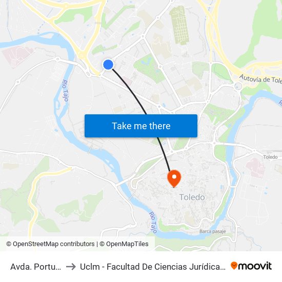 Avda. Portugal, 2 to Uclm - Facultad De Ciencias Jurídicas Y Sociales map