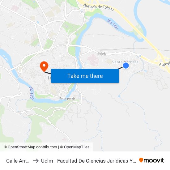 Calle Arroyo to Uclm - Facultad De Ciencias Jurídicas Y Sociales map
