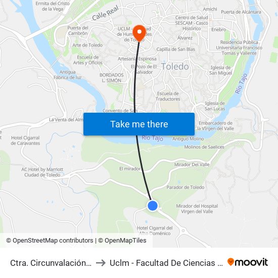 Ctra. Circunvalación (H. Doménico) to Uclm - Facultad De Ciencias Jurídicas Y Sociales map