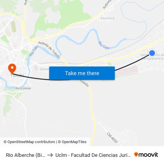 Río Alberche (Biblioteca) to Uclm - Facultad De Ciencias Jurídicas Y Sociales map