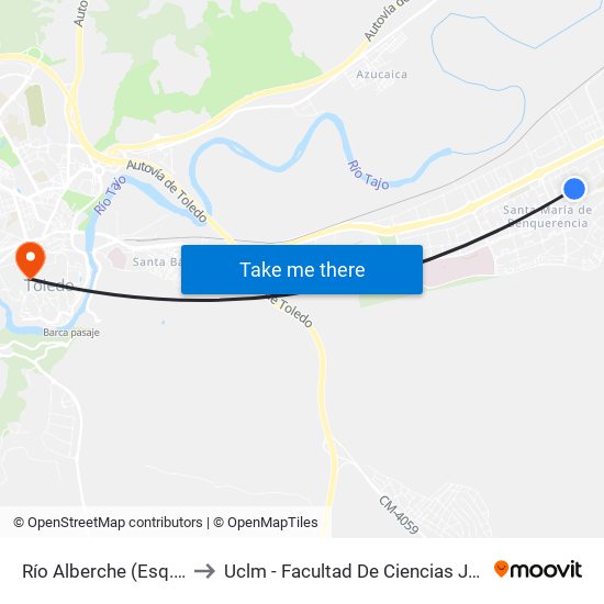 Río Alberche (Esq. Cascajoso) to Uclm - Facultad De Ciencias Jurídicas Y Sociales map