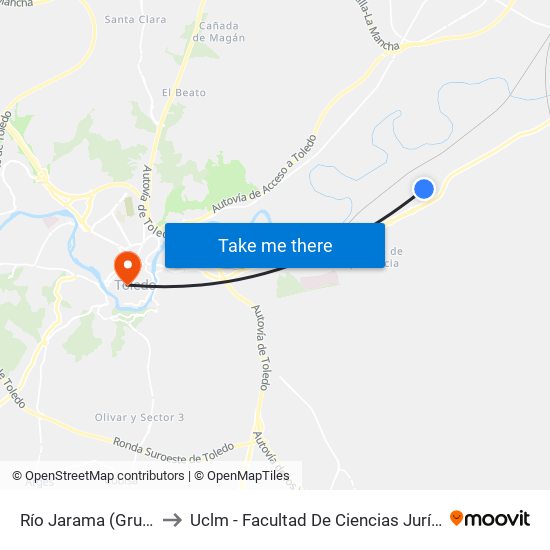 Río Jarama (Grupo Prilux) to Uclm - Facultad De Ciencias Jurídicas Y Sociales map