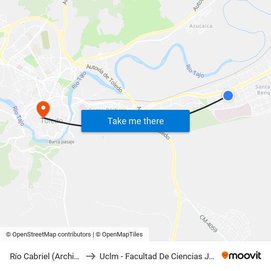 Río Cabriel (Archivo Regional) to Uclm - Facultad De Ciencias Jurídicas Y Sociales map